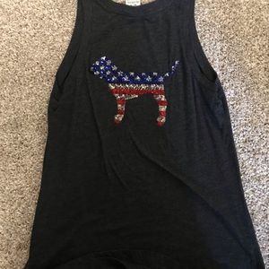Victoria’s Secret PINK grey patriotic tank